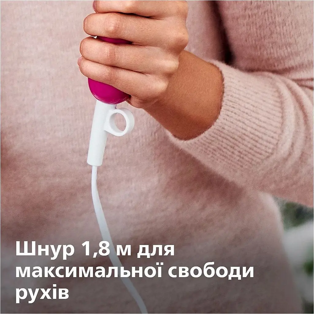 Фен Philips DryCare Essential дорожный 1400 Вт розовый (BHD003/00) - фото 6
