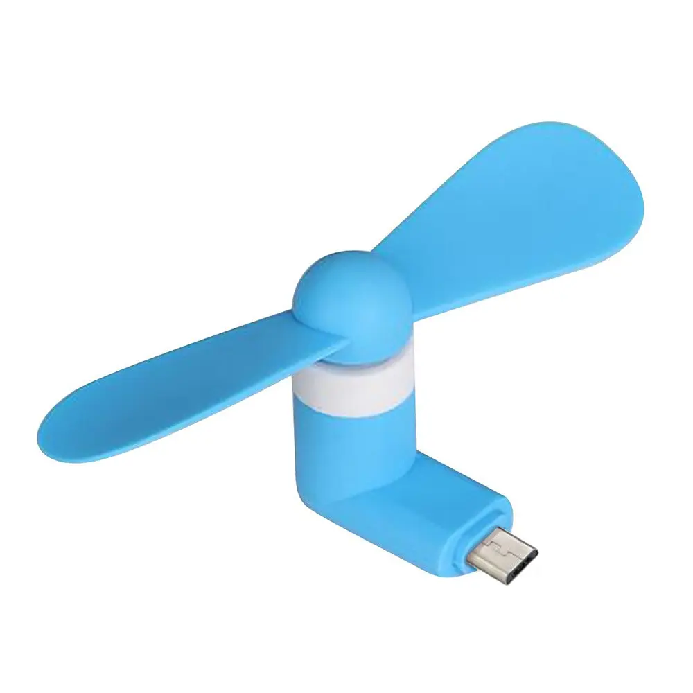 Мобільний вентилятор MicroUSB синій