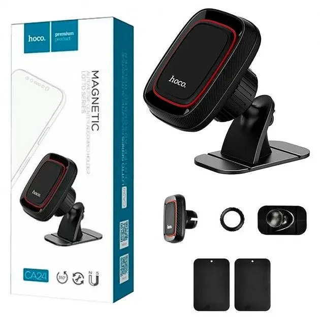 Автотримач Hoco CA24 Lotto Magnetic Adsorbed Holder (Black) [30743] - фото 6