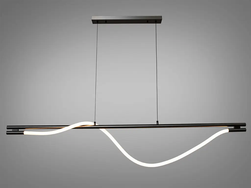 Сучасна світлодіодна люстра з серії "Роуплайт", 32W, чорний хром - фото 2