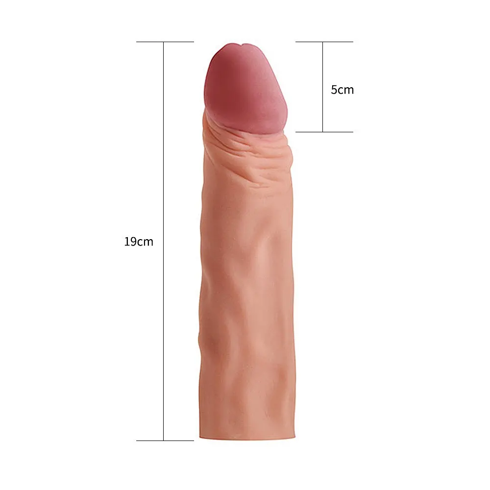 Насадка на пеніс Lovetoy Pleasure X-Tender Series 18.5 см тілесний - фото 4