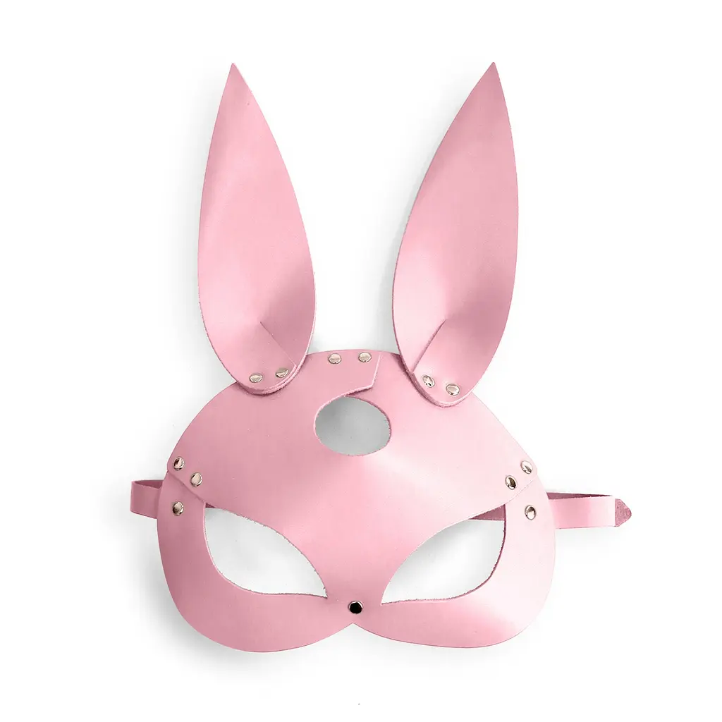 Шкіряна маска Зайчика Art of Sex - Bunny mask, колір Рожевий - фото 3