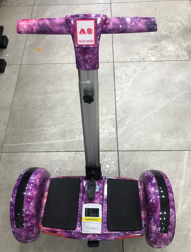 Гіроскутер-сігвей із ручкою Smart Balance A8 Premium 10.5" Фіолетовий Космос - фото 2