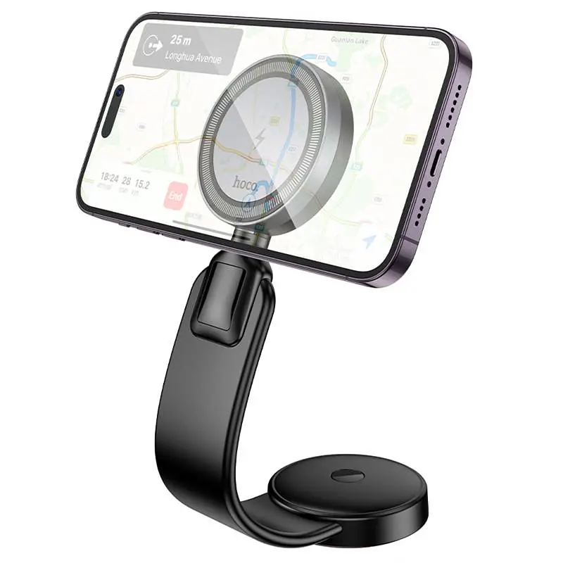 Автотримач з БЗП Hoco HW29 Magnetic Wireless Charging 15W Black - фото 3