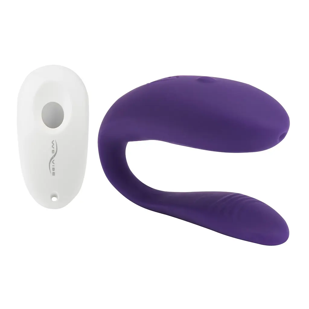 Недорогий вібратор для пар We-Vibe Unite Purple, однокнопковий пульт ДК - фото 2