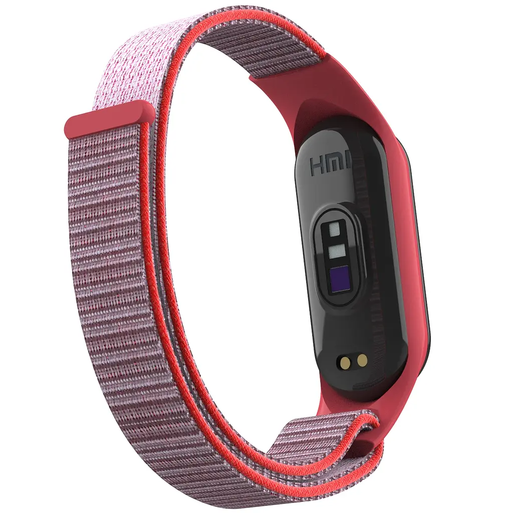 Ремінець нейлоновий ArmorStandart для Xiaomi Mi Band 7/6/5/4 Grey / Red (ARM67853) - фото 2