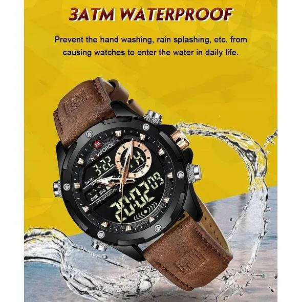 Тактичний водостійкий кварцовий годинник Naviforce Pride black - фото 5