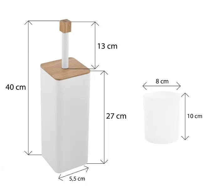 Ёршик для унитаза Yoka Amba White Bamboo PD.AMBA-WHT, Белый матовый - фото 4