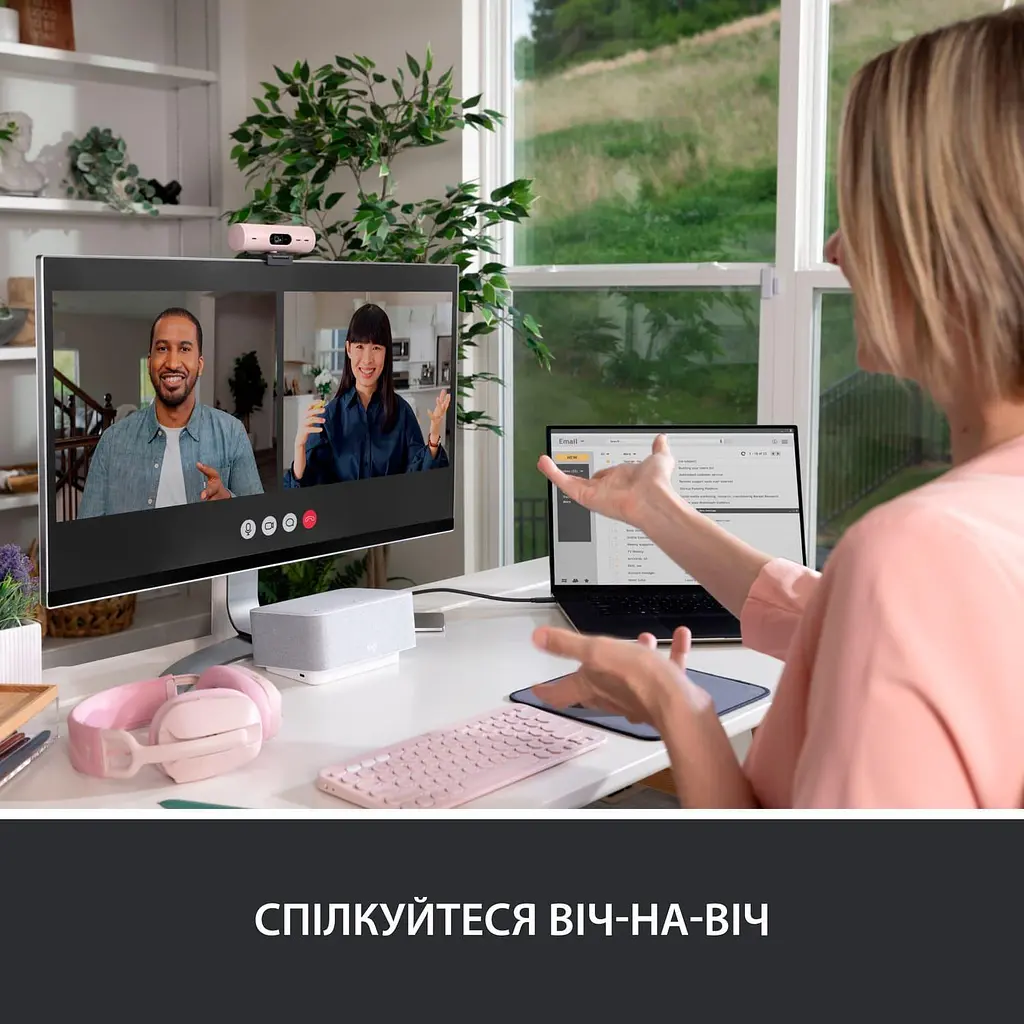 Веб-камера Logitech Brio 500 Full HD Rose (960-001421) - фото 9