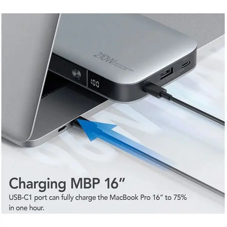 Портативная батарея ZMI PowerPack No.20 LCD 25000 mAh 210W QC3.0 QB826G Grey - фото 3