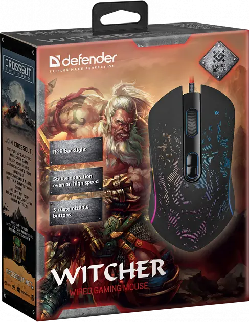 Мышь Defender Witcher GM-990 RGB Black [52990] [69169] - фото 5