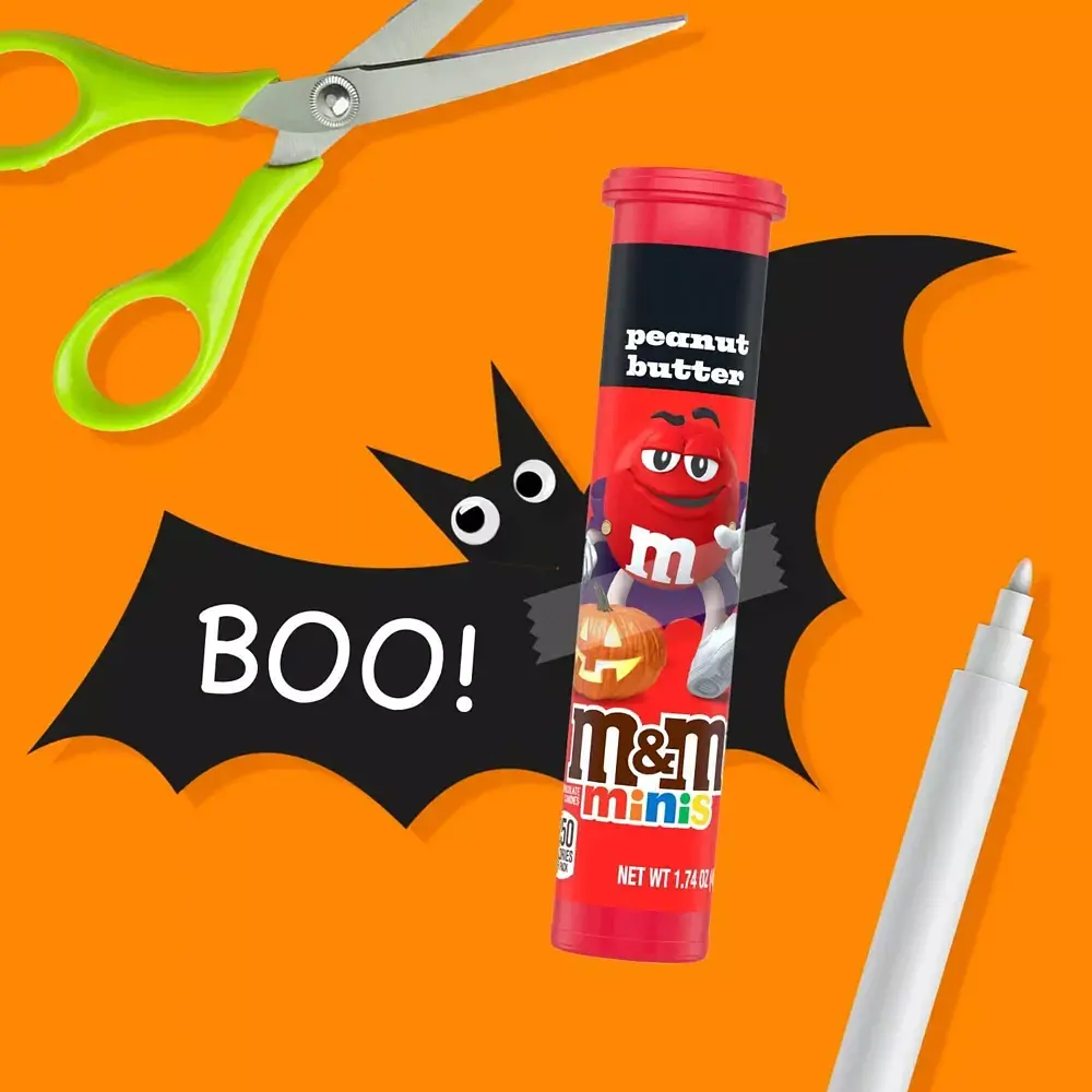 Драже M&M's Minis Halloween Peanut Butter Chocolate Candy Megatube 49.3 г - фото 4
