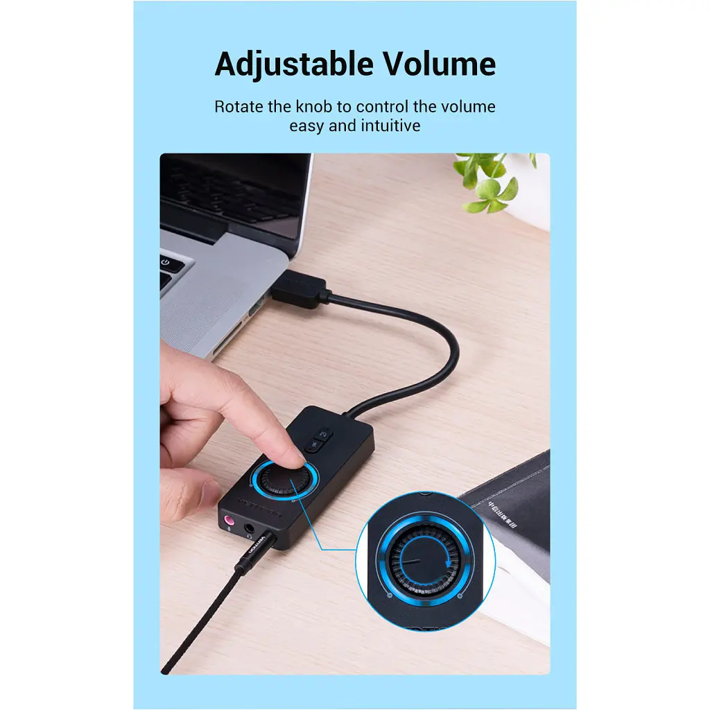 Звуковая плата Vention Audio USB 3х3,5mm jack 0.15m Volume Control (CDRBB) - фото 12