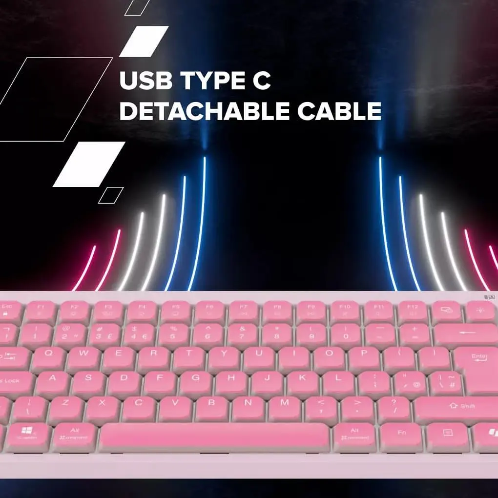 Клавиатура Canyon Keyboard OnType 10 Low Profile EN Wired Pink (CNS-HKB10P) - фото 7