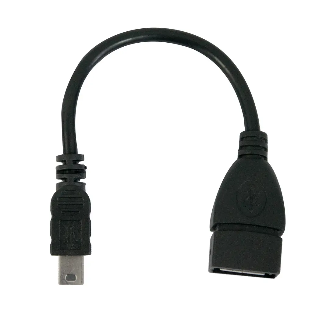 Кабель OTG, переходник USB на mini-USB тип B, черный, адаптер для смартфона и планшета 10 см - фото 2