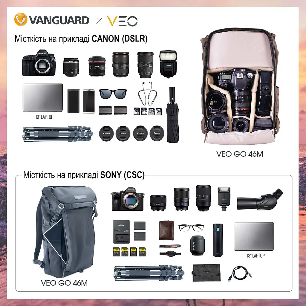 Рюкзак Vanguard VEO GO 46M Black (VEO GO 46M BK), Чорний - фото 8