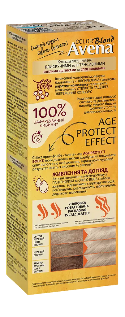 Уцінка. Cтійка крем-фарба для волосся Avena Blond Color платиновий WOW-блонд 1001 133 мл  - фото 3