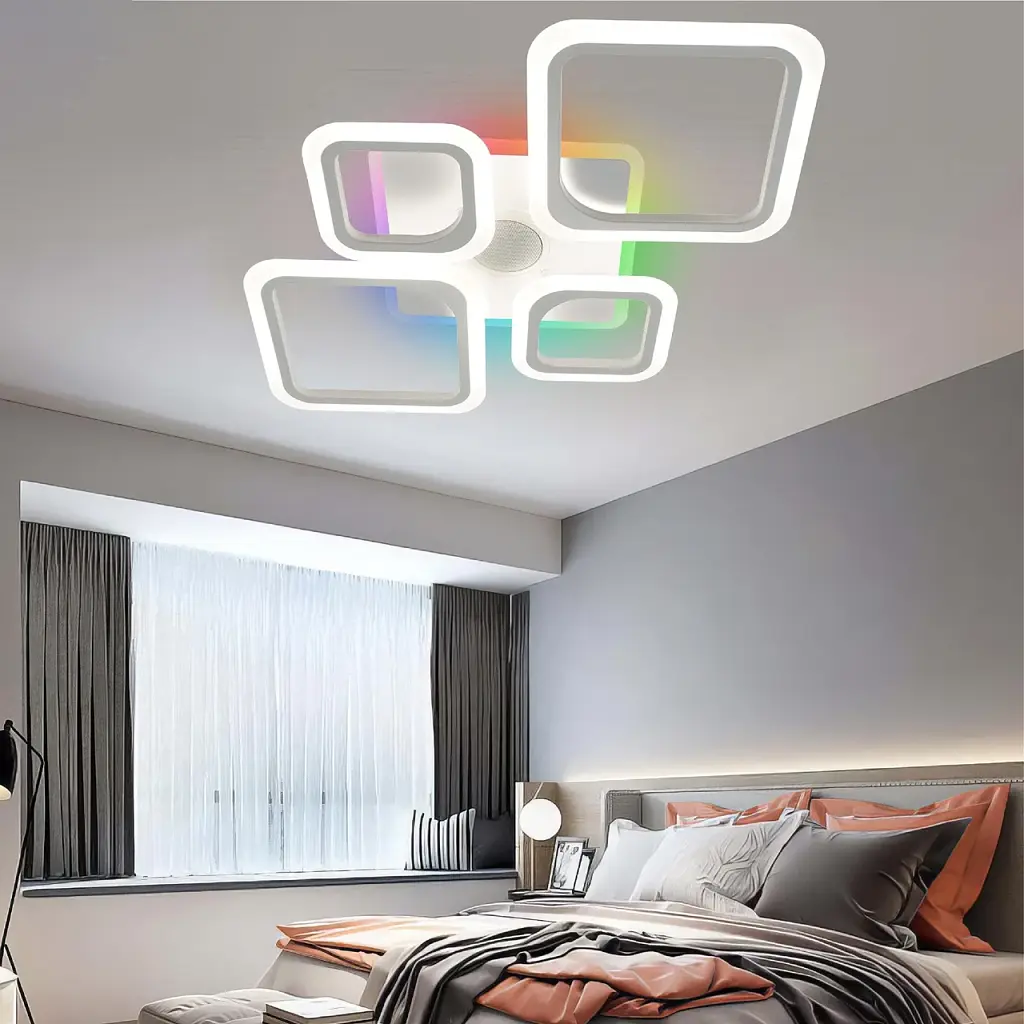 Смарт люстра з колонкою керована світлодіодна OVAL RGB MUSIC 5S 85 Вт 725x460x80 мм Бiла ESLLSE - фото 10