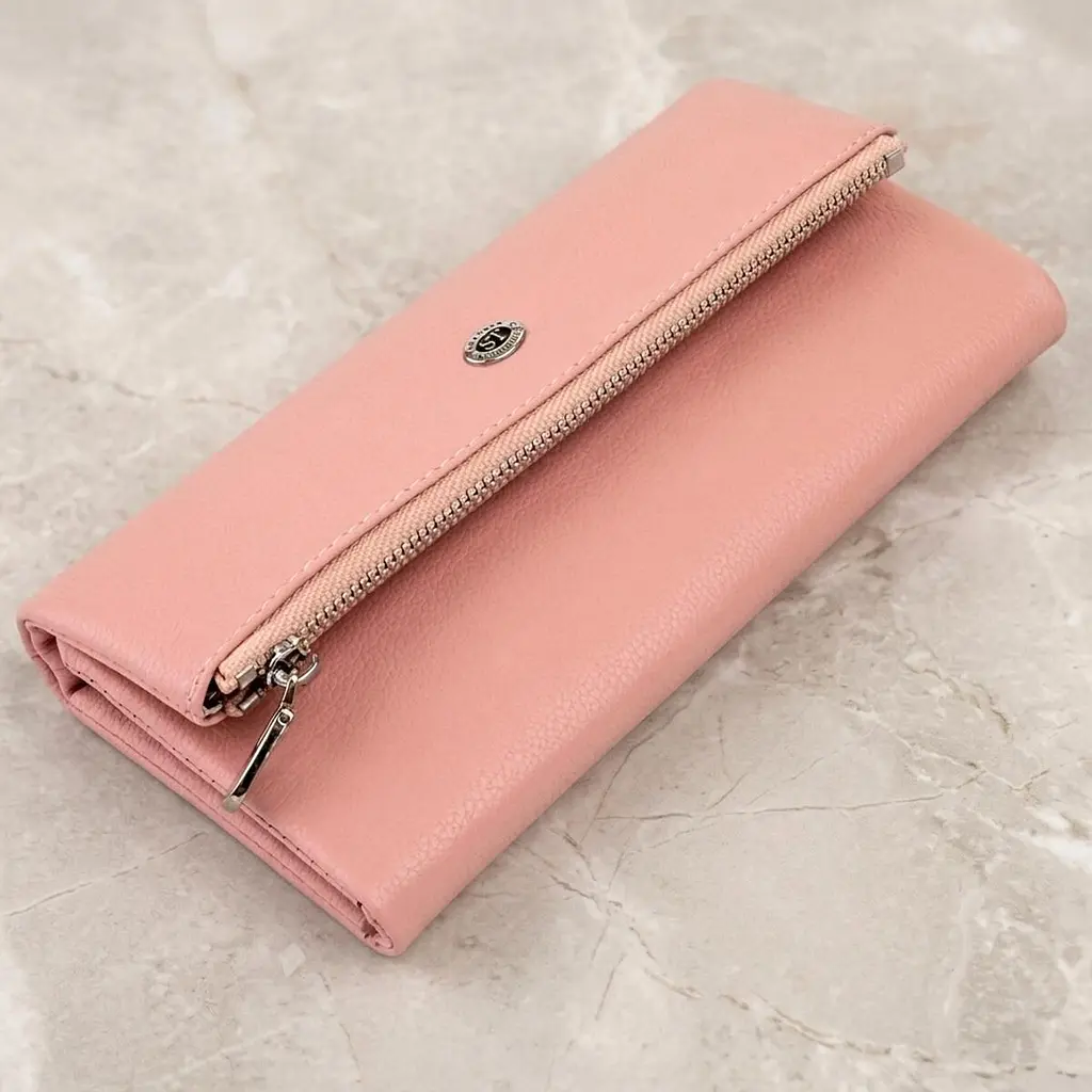Клатч конверт з кишенею для мобільного жіночий шкіряний ST Leather 19271 рожевий - фото 11