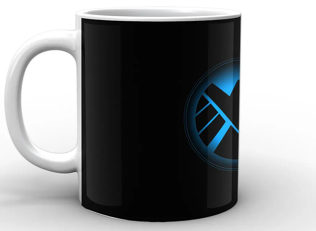 Кружка GeekLand білі Агенти Щ.И.Т Agents of S.H.I.E.L.D. логотип на чорному тлі AS.02.020 - фото 3
