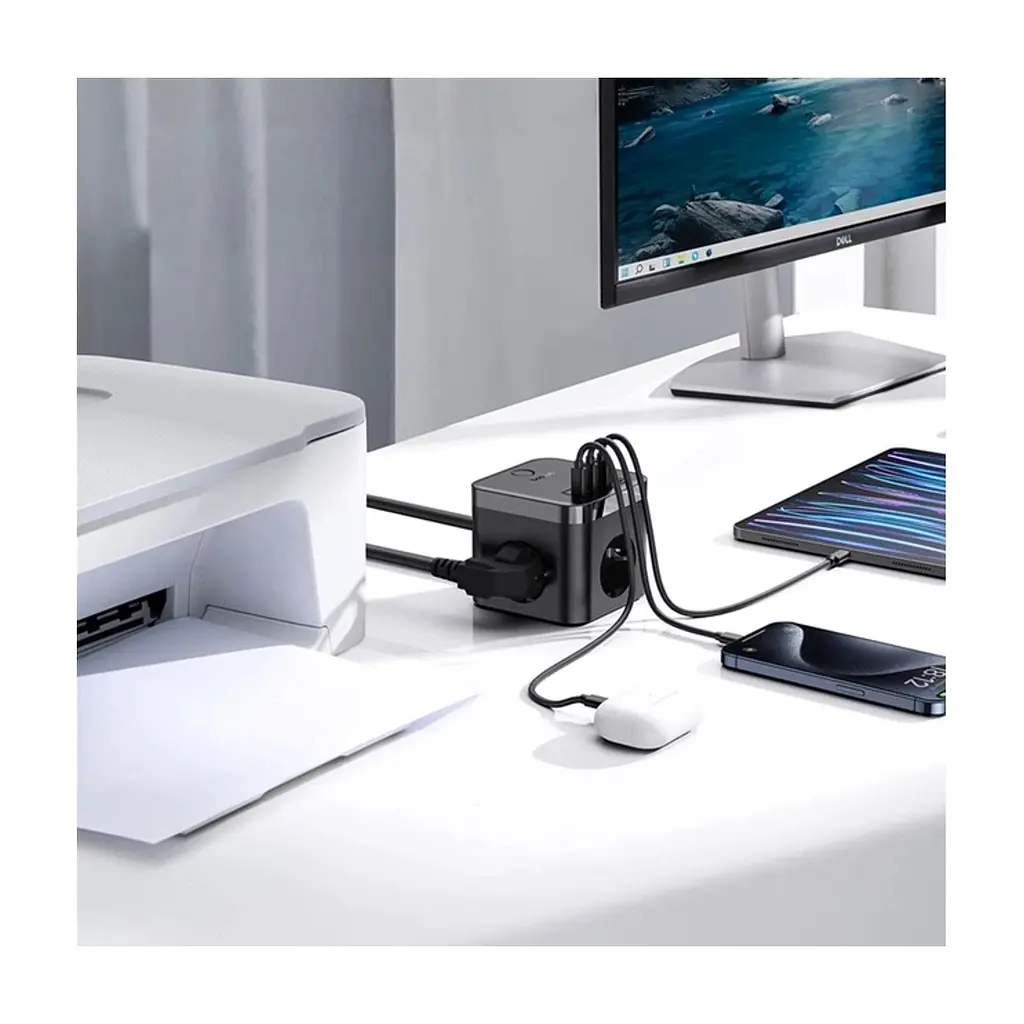 Мережевий фільтр живлення Baseus PowerCombo Cube Power Strip (E00066400117-00) - фото 8
