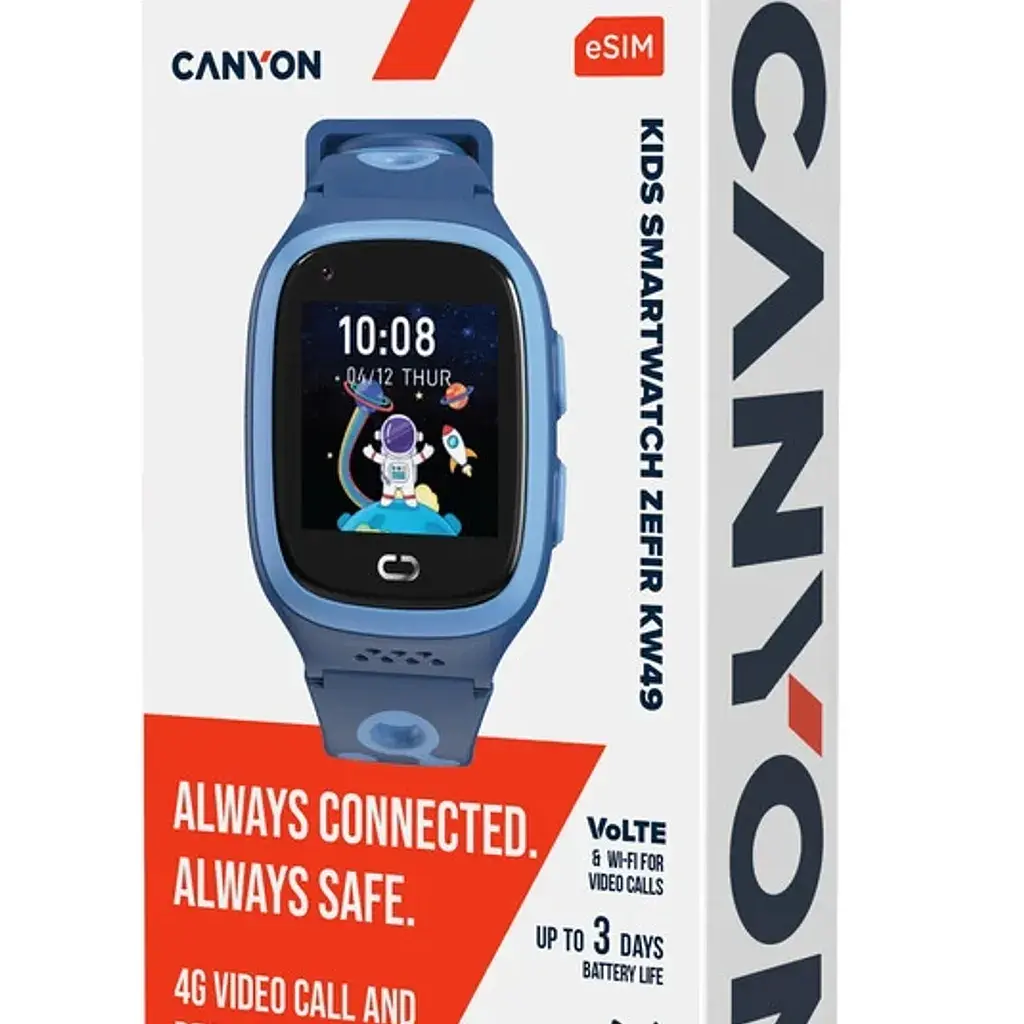 Смарт-годинник Canyon ZEFIR KW-49 E-SIM 4G GPS Blue Дитячий смарт-годинник (CNE-KW49BL) - фото 12