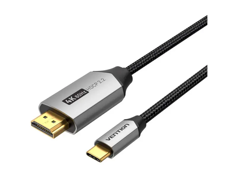 Кабель USB Type-C Vention USB Type-C to HDMI v2.0 1.5m Grey (CRBBG)