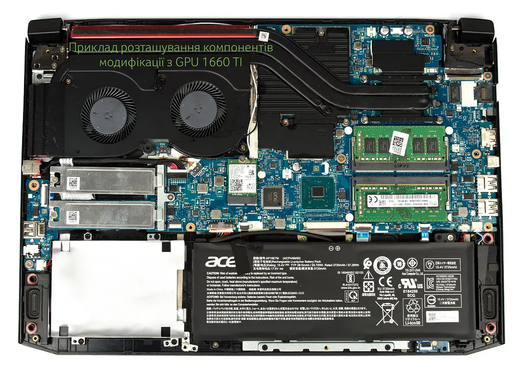 Топкейс ноутбука / верхня панель і клавіатура для ноутбука Acer Nitro 7 AN715-51 з GPU GTX 1050, 1650, 1660Ti (6B.Q5HN2.009) Оригінал від Acer, Верхня панель клавіатури - фото 4