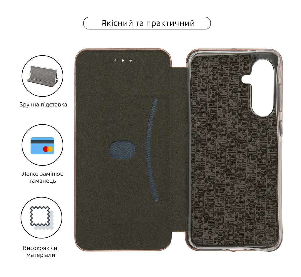 Чехол-книжка для Samsung Galaxy A36 5G, G-Case, розовый, кожаный чехол-книга из экокожи (PU) и TPU, с магнитом, с подставкой и вместительным кардхолдером, противоударный, защита всего корпуса, ArmorStandart (ARM83057) - фото 3