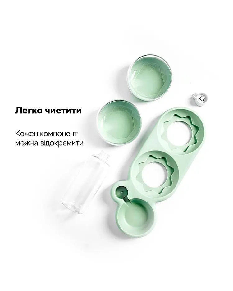 Двойная миска для животных котов и собак с автоматической поилкой 500 мл Semi 13х38х22 см fit0014738 - фото 6