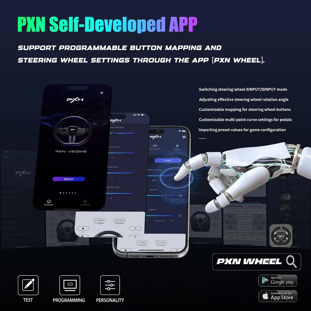 Руль и педали и коробка передач PXN V9 GEN2 Bundle for PS4/XBOX/Xbox Series X|S/PC - фото 14