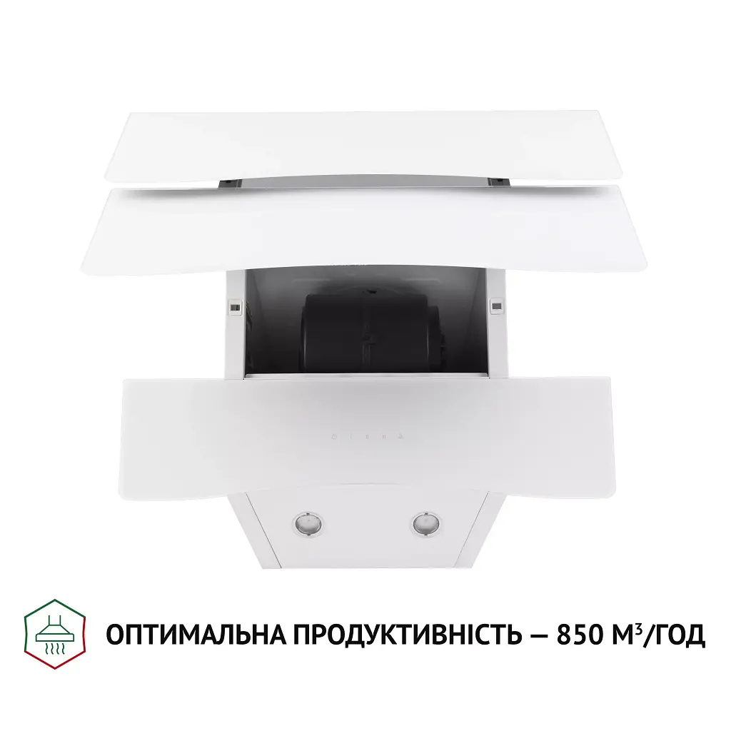Витяжка декоративна похила Perfelli DNS 6482 D 850 WH LED - фото 6