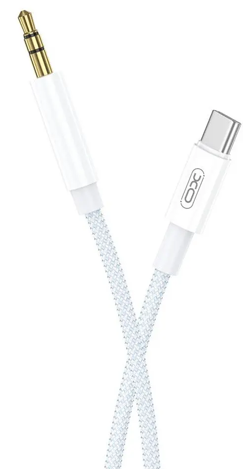 Кабель XO NB-R211B Type-C to 3.5mm audio cable Білий/синій