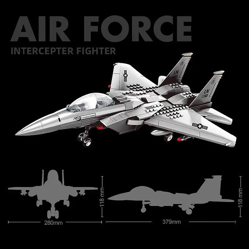 Конструктор Wange Винищувач F-15 Eagle Fighter  військова техніка авіація літак ,262 деталі - фото 4