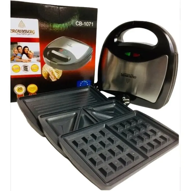 Сэндвичница Crownberg CB-1071 Detachable антипригарная 750 Вт черный (CB-1071_758) - фото 4