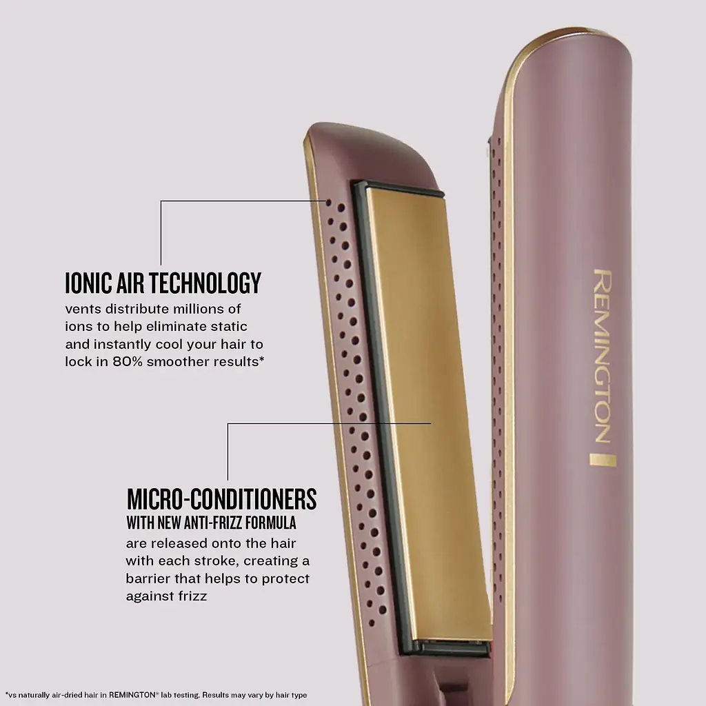 Выпрямитель Remington AIRvive, 61 Вт, температурных режимов 5, 150-230С, дисплей, керамика, фиолетово-золотой - фото 8