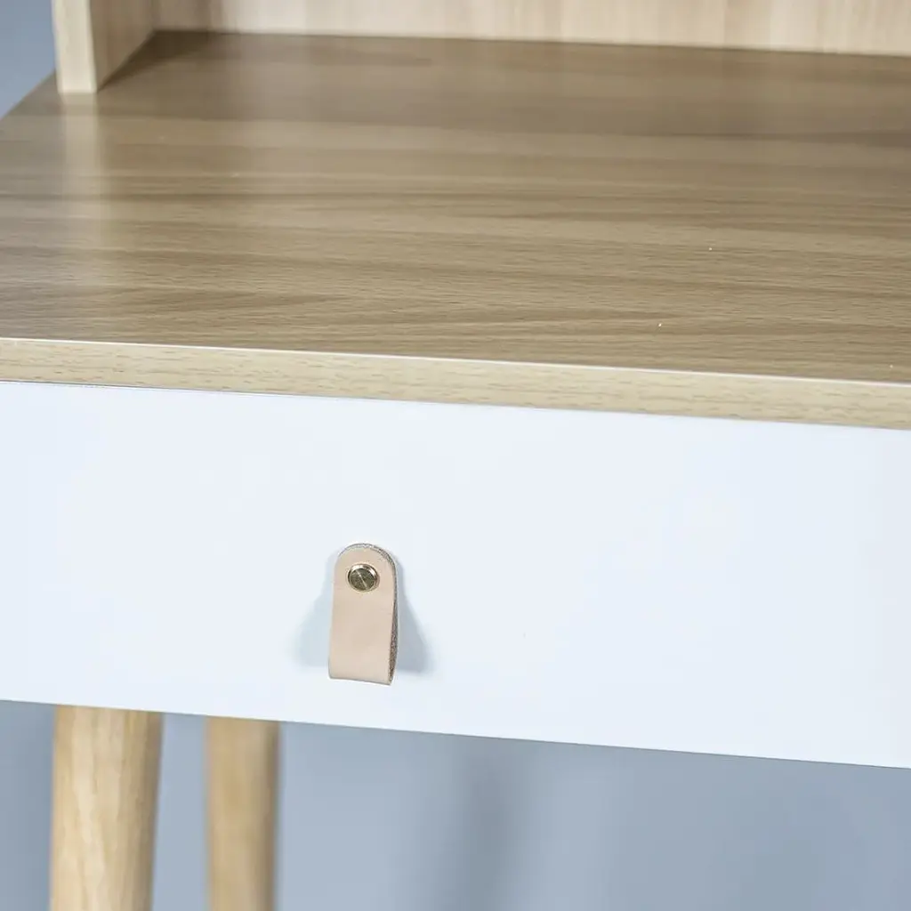 Туалетний столик Jumi Scandi з шухлядами шкіряні ручки світлий бук - фото 4