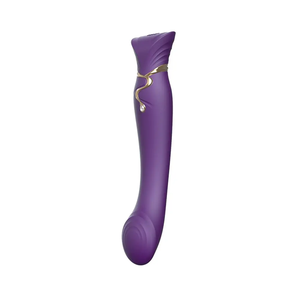 Смартвібратор Zalo - Queen Twilight Purple, пульсівна перлина, кристал Swarovski