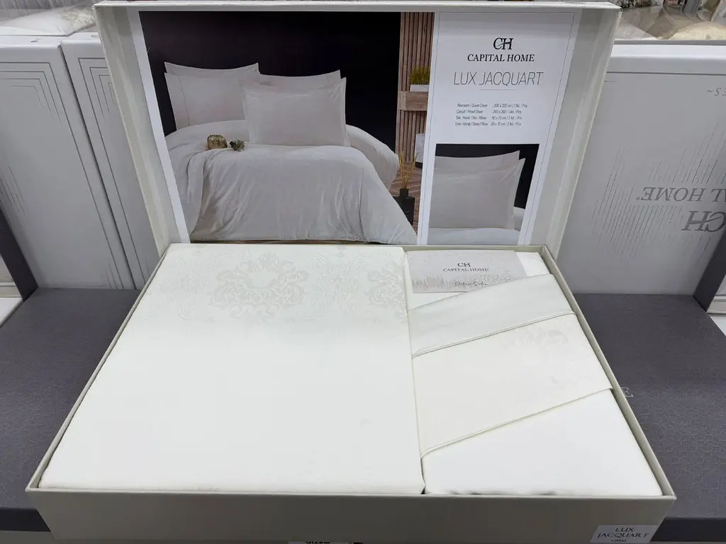 Постільна білизна Cream Жаккард люкс Capital Home pbe0052139