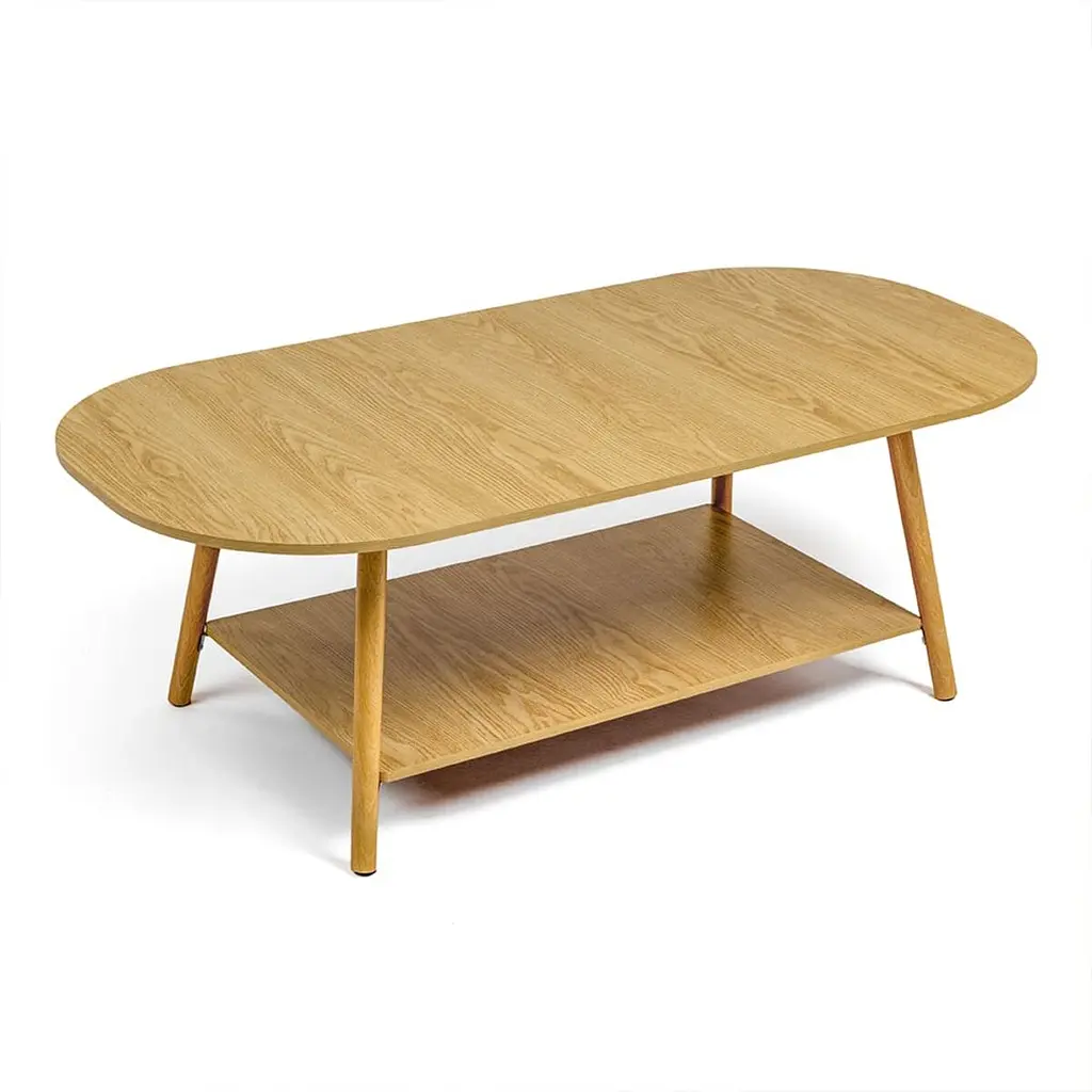 Столик журнальний кавовий овальний з полицею SW-00003363 120x60x41.5 см Wood Brown