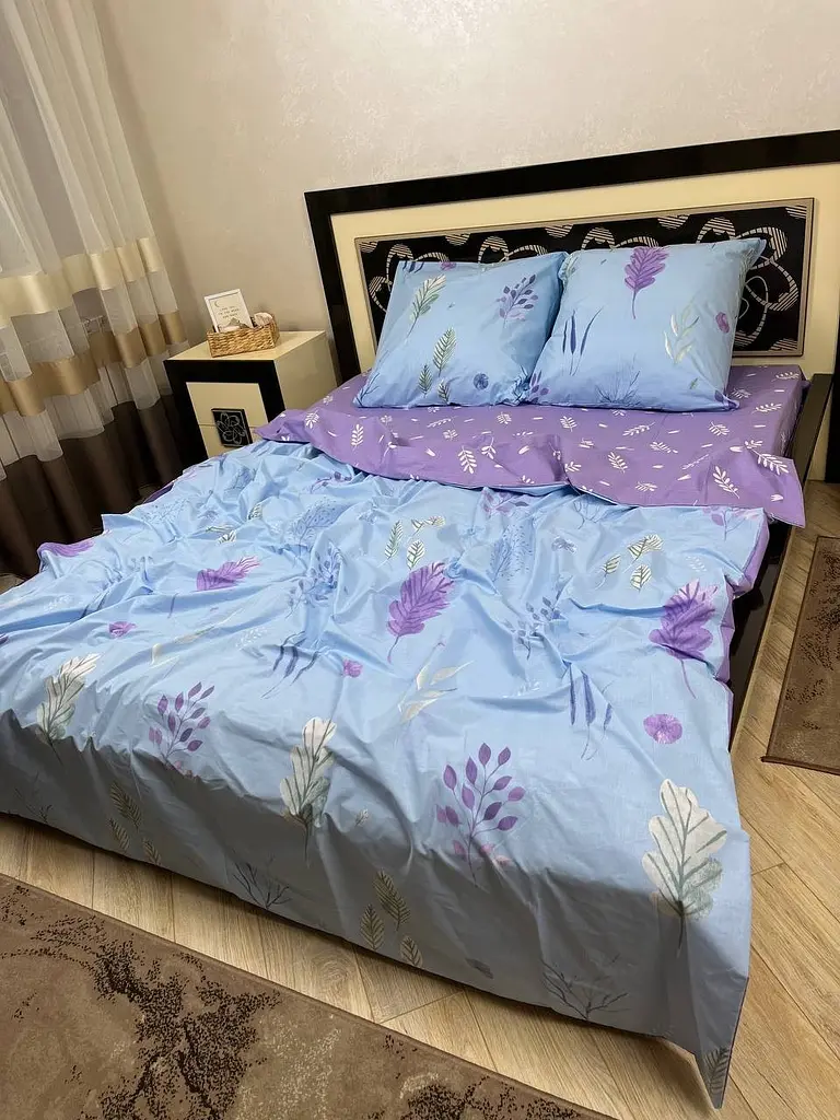 Постельное белье хлопок Люпин Полутораспальное 150 x 220 Бязь Фиолетовое 50 х 70 - фото 2