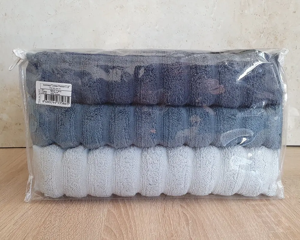 Набір турецьких махрових рушників Cestepe MicroCotton Premium 3 штуки 70x140 Ezgi 7 щільність 600 г/м2 - фото 6