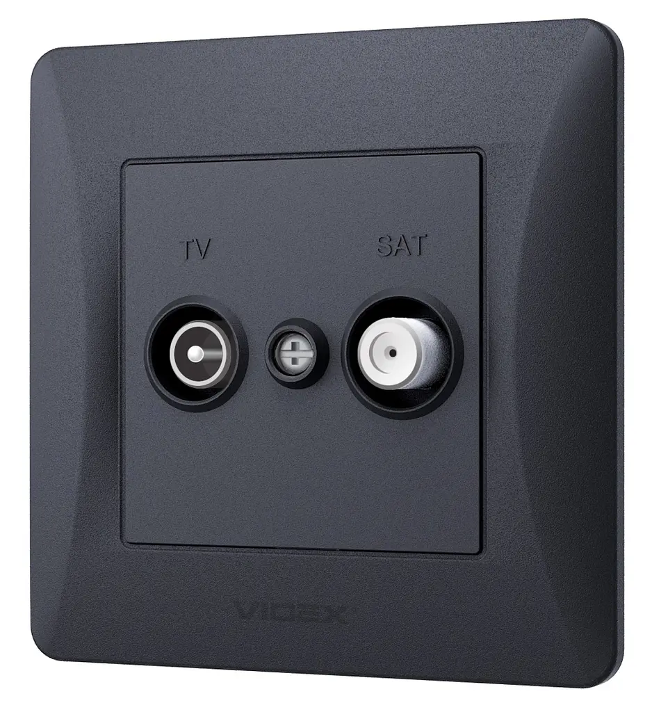 Розетка Videx Binera TV+SAT кінцева чорний графіт (VF-BNSK2TVSATE-BG) - фото 2