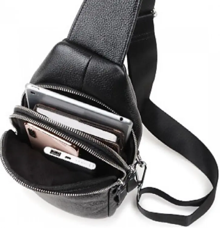 Сумка-слінг для чоловіків чорний TIDING BAG sum0028779 - фото 3
