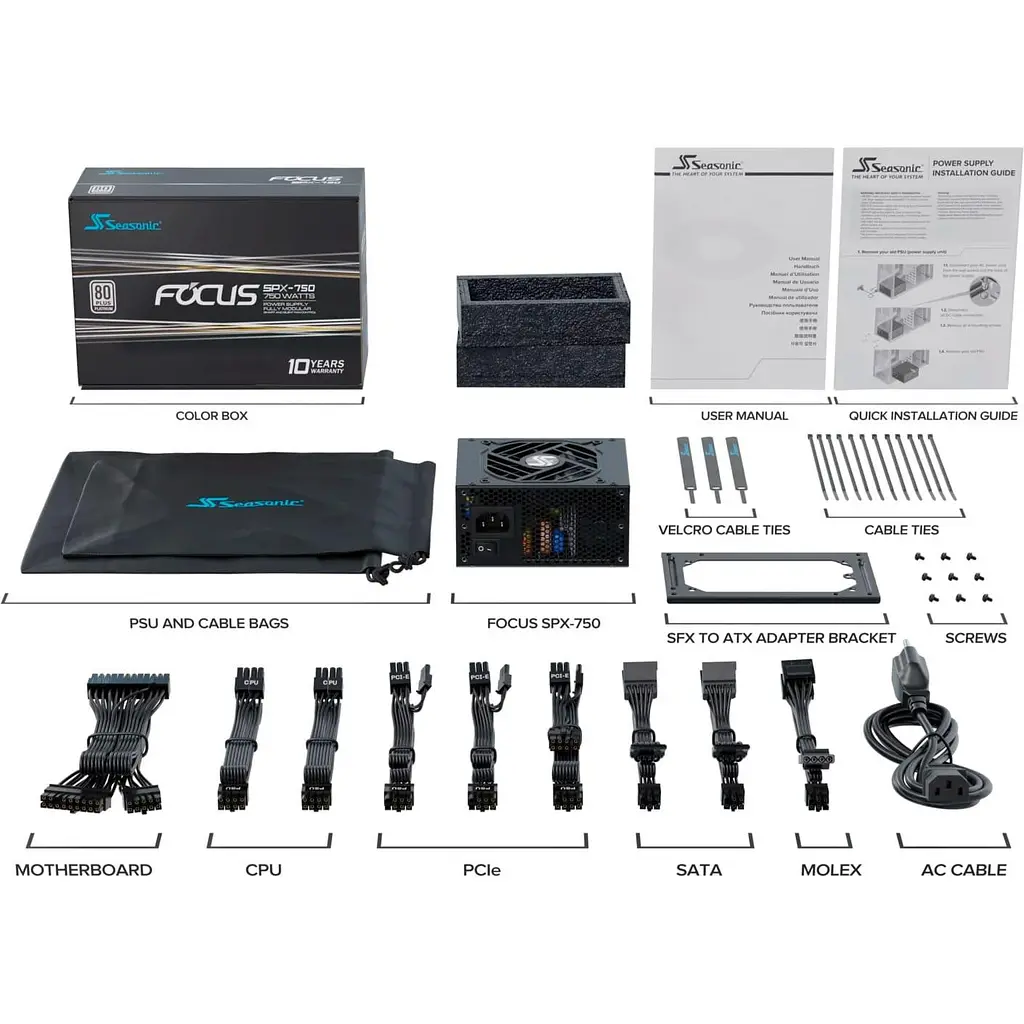 Блок живлення Seasonic Focus SPX 750W 80+ Platinum (FOCUS-SPX-750) - фото 8