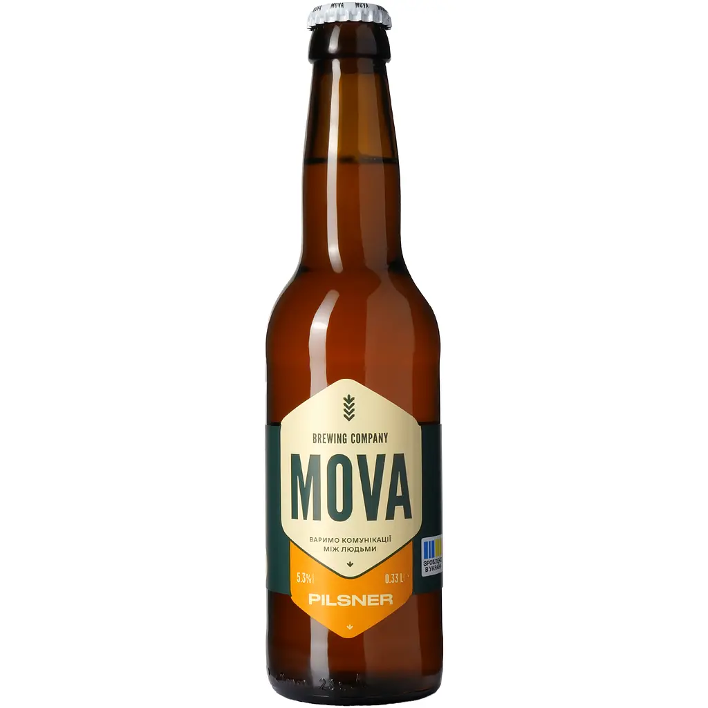Пиво MOVA Pilsner, світле, нефільтроване, 5,3%, 0,33 л