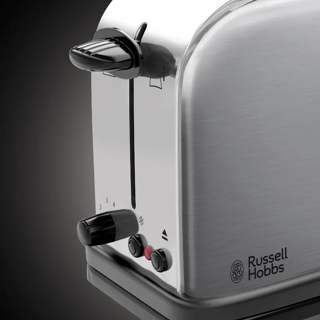 Тостер Russell Hobbs Oxford 1000 Вт метал довгі слоти сріблястий - фото 6