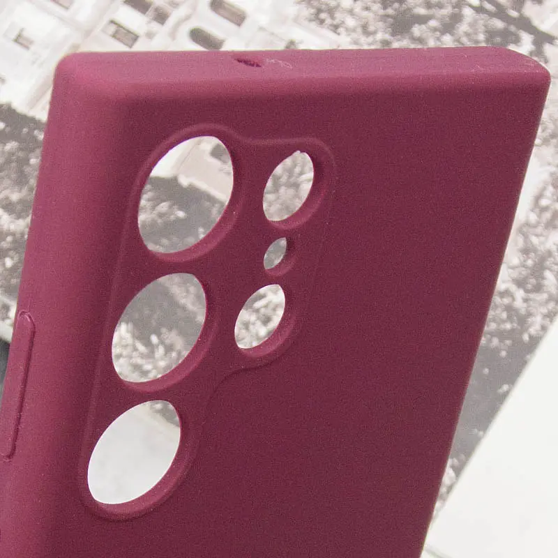 Чохол Silicone Cover Lakshmi Full Camera (AAA) для Samsung Galaxy S23 Ultra Бордовий / Plum - фото 6