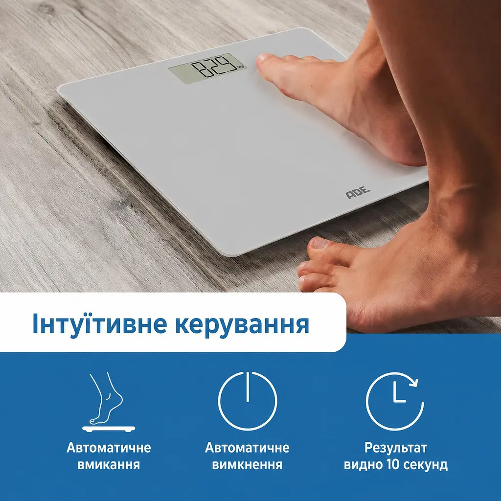 Ваги цифрові підлогові Amina ADE BE2306-3 сріблясті - фото 2