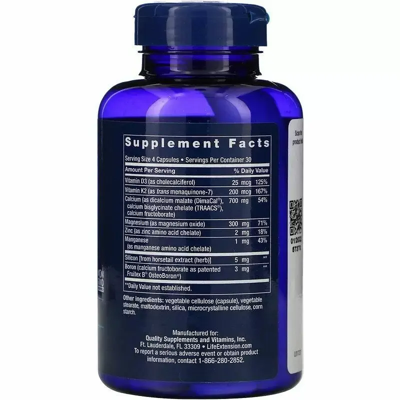 Вітамінно-мінеральний комплекс для відновлення кісток Life Extension Bone Restore + К2 120 капсул - фото 2